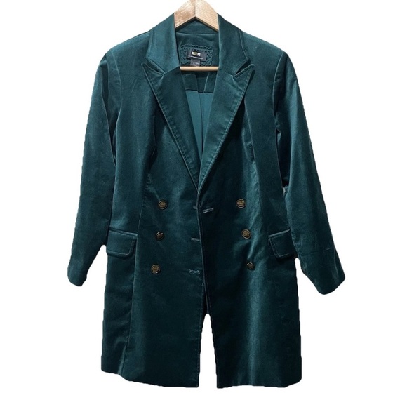 Maeve Dresses & Skirts - Anthropologie Women’s Size 6p Maeve Teal Velvet Blazer Dress\Jacket